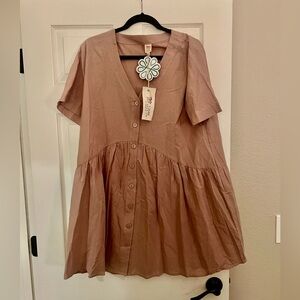 FINAL PRICE - NWT pink button up dress🍄